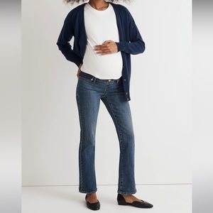 NWOT Madewell The Maternity Side-Panel Kick Out Crop Jeans in Arlen Wash - 25